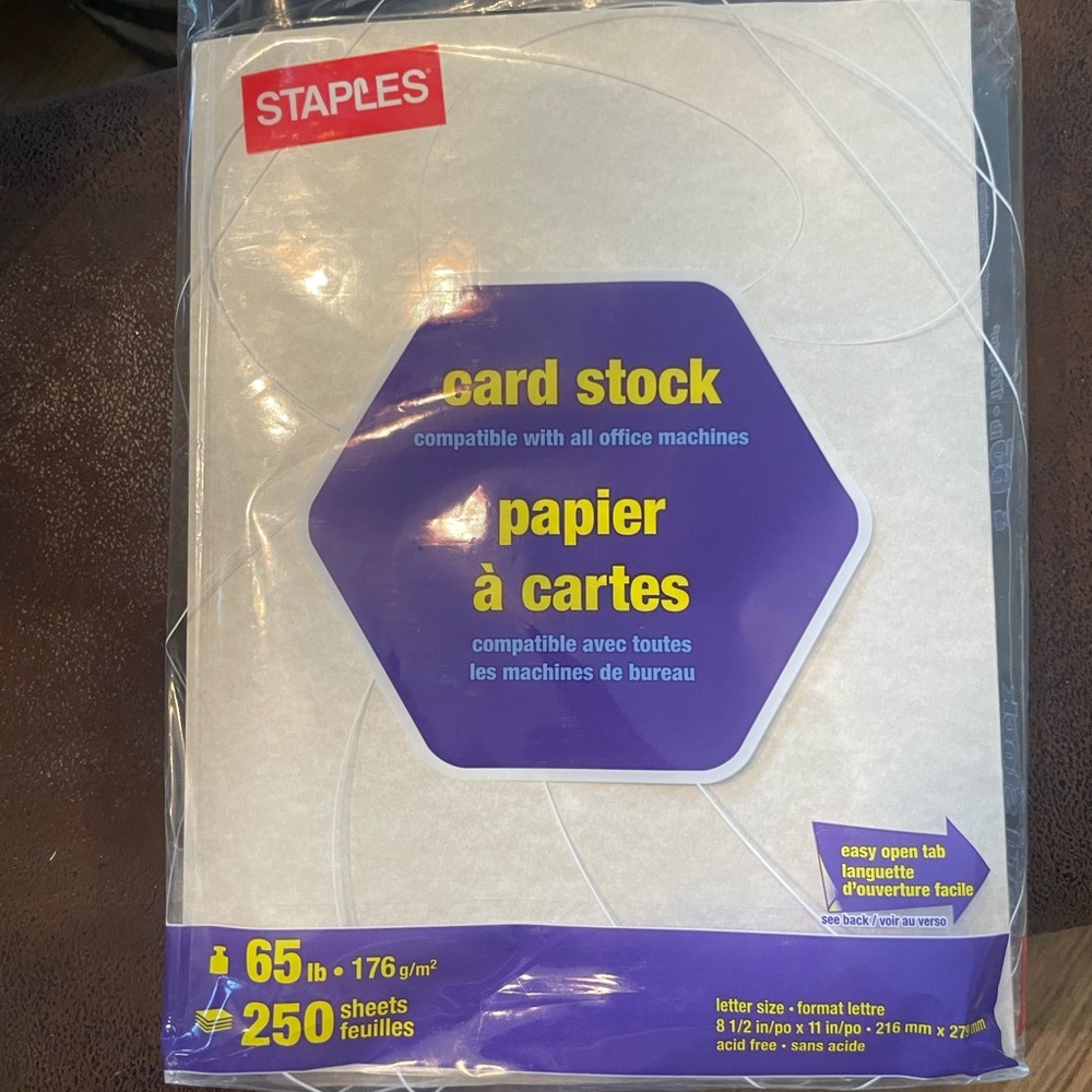 Staples Cream Card Stock Paper